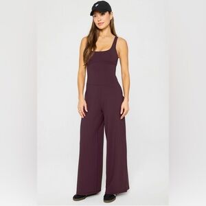 Fabletics PureLuxe Wide-Leg Jumpsuit Oxblood medium tall